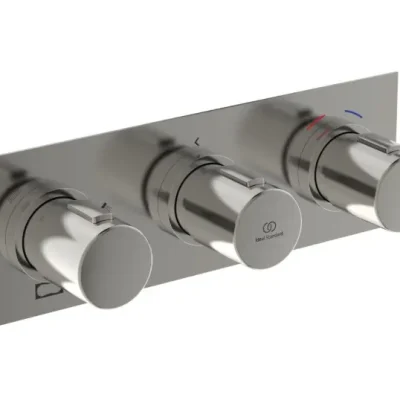 Ideal Standard Ceratherm C100 - zemapmetuma termostata dušas maisītājs 3 patērētājiem, ar iebūvēto daļu, Silver Storm A7664GN