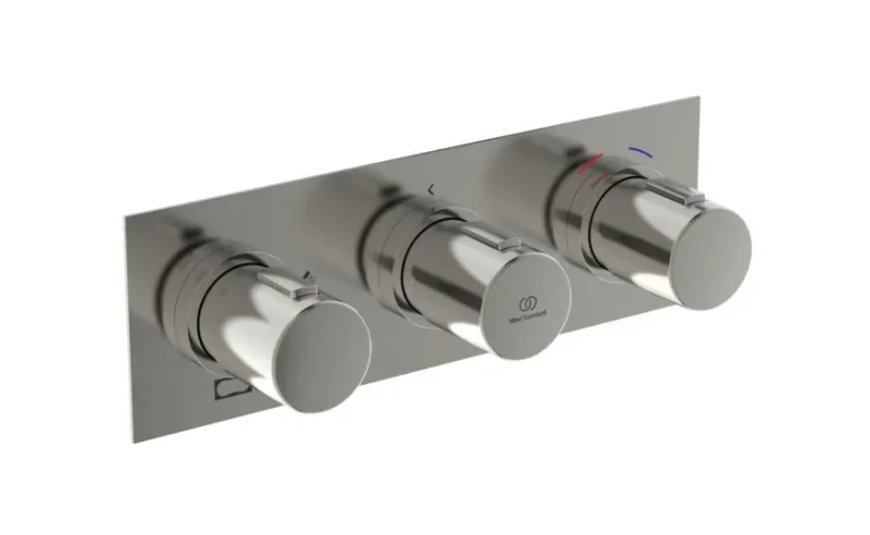 Ideal Standard Ceratherm C100 - zemapmetuma termostata dušas maisītājs 3 patērētājiem, ar iebūvēto daļu, Silver Storm A7664GN