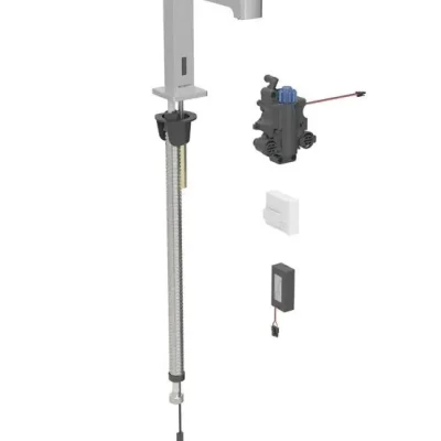 Geberit Brenta - elektroniska termostata izlietnes maisītājs, darbība ar baterijām, easy to clean, matēts nerūsējošais tērauds 116.198.SN.1