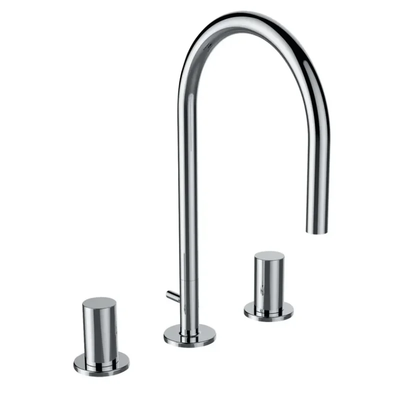 Laufen Kartell - izlietnes maisītājs ar noteces vārstu, 3 caurumu montāža, hroms H3123330042211