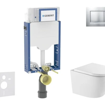 Geberit Kombifix - komplekts ar priekšsienas elementu, WC Oudee un SoftClose sēdekli, vadības plati Sigma20, lakots hroms matēts/hroms SANI15CA2107