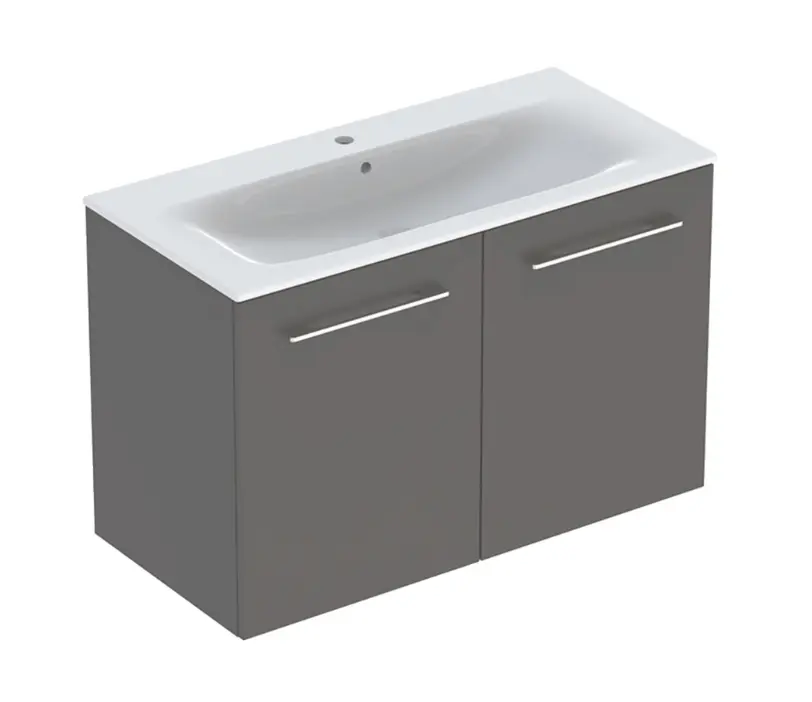 Geberit Selnova Square - izlietnes skapis 64x54x48 cm, ar izlietni, 2 durvis, Lava matēts 501.261.00.1
