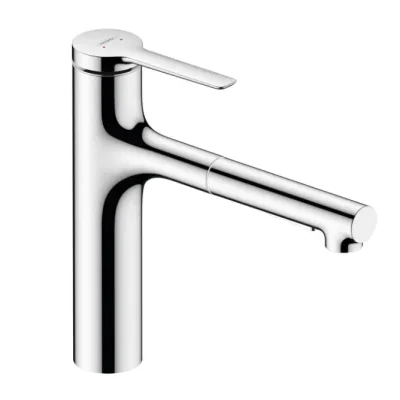 Hansgrohe Zesis M33 - virtuves izlietnes maisītājs 160, ar izvelkamu dušu, sBox lite, hroms 74804000