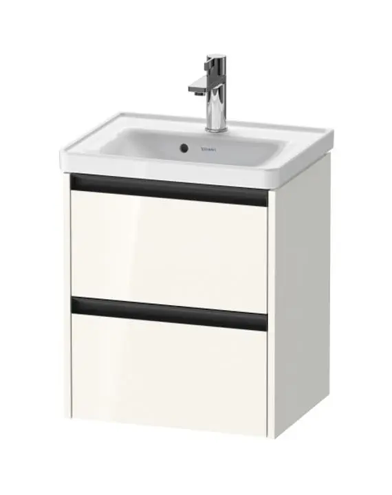 Duravit Ketho.2 - izlietnes skapītis, 55x48x38 cm, 2 atvilktnes, balts spīdīgs K25280022220000