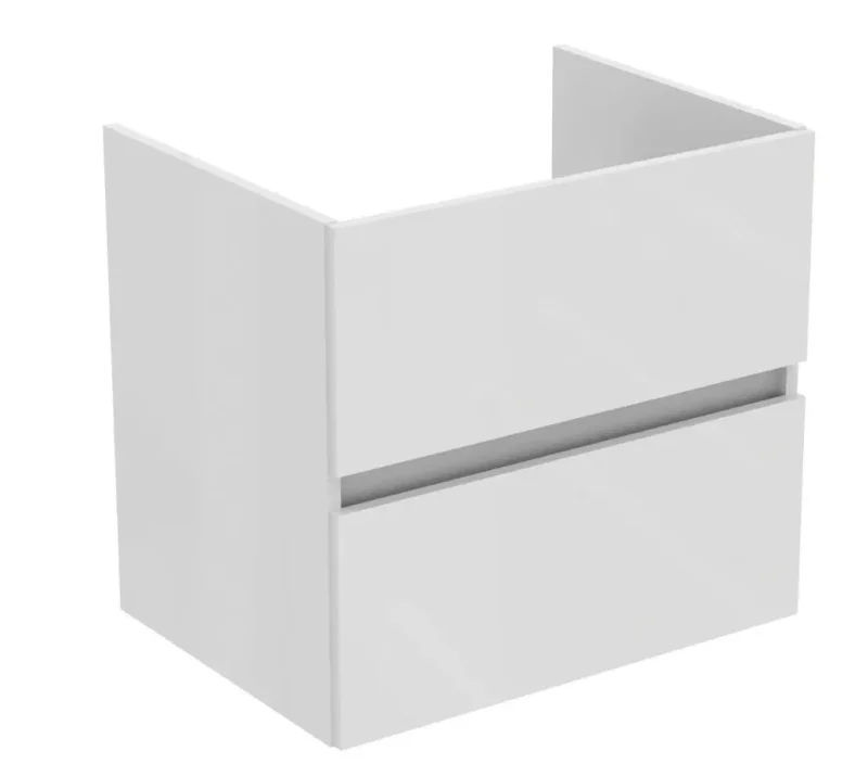 Ideal Standard Eurovit+ - izlietnes apakšskapis, 55x60x44 cm, 2 atvilktnes, balts spīdīgs R0259WG