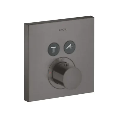 Axor ShowerSelect - zemapmetuma termostats 2 ierīcēm, hroms melns birstēts 36715340