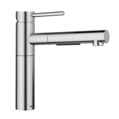 Blanco Alta II - virtuves izlietnes maisītājs ar izvelkamu dušu, tērauds 527544