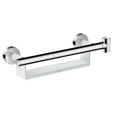 Hansgrohe Raindance Select S - atbalsta rokturis Comfort ar plauktu Porter un dušas turētāju, hromēts 26328400