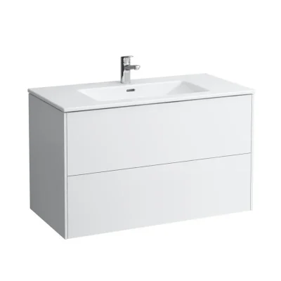 Laufen Pro S - izlietne ar zemizlietnes skapi, 100x61x50 cm, 2 atvilktnes, balts spīdīgs H8649622611041