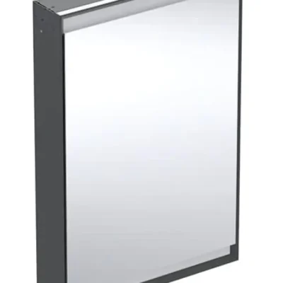 Geberit ONE - spoguļskapis ar LED apgaismojumu, 60x90x15 cm, eņģes labajā pusē, iebūvējams, matēti melns 505.801.00.7