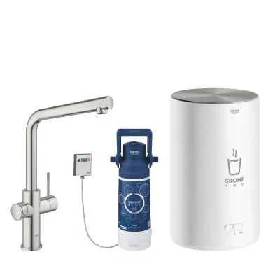 Grohe Red - virtuves izlietnes maisītājs Duo ar boileri un ūdens filtru, boilera izmērs M, SuperSteel 30327DC1