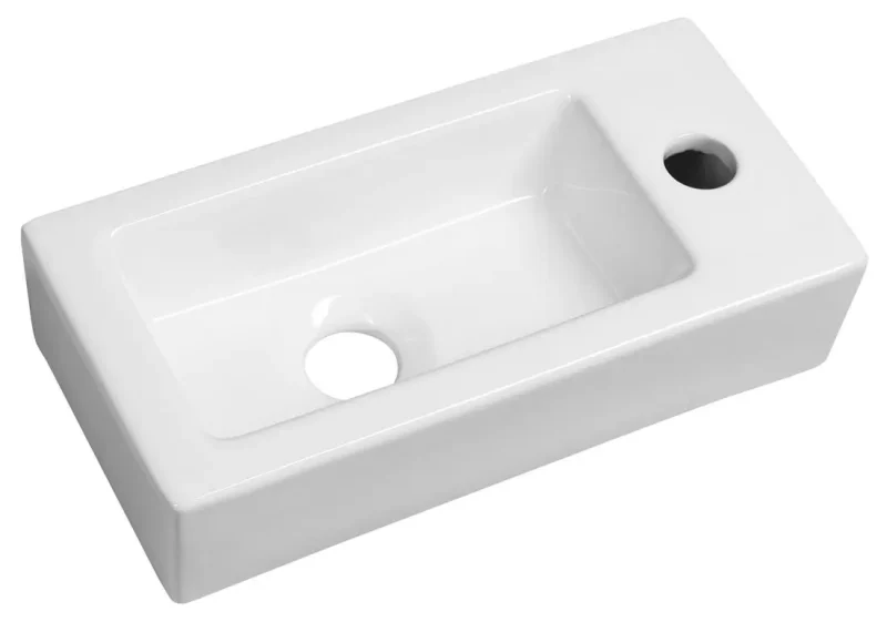 Sapho Small - roku mazgājamā izlietne 37x18 cm, bez pārplūdes, caurums maisītājam labajā pusē, balta AR495