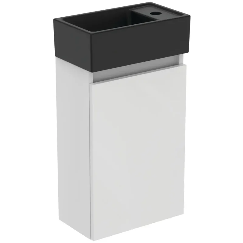 Ideal Standard Eurovit+ - roku mazgājamā izlietne ar zemskapi, 55x35x20 cm, 1 durvis, spīdīgi balts/zīdaini melns R0578WG