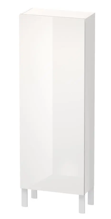 Duravit L-Cube - augstais skapis 132x50x24 cm, kreisais, balts spīdīgs LC1169L2222