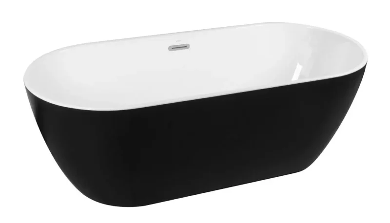 kielle Idolio - brīvi stāvoša vanna 170x75 cm, matēti melna/balta 11324434