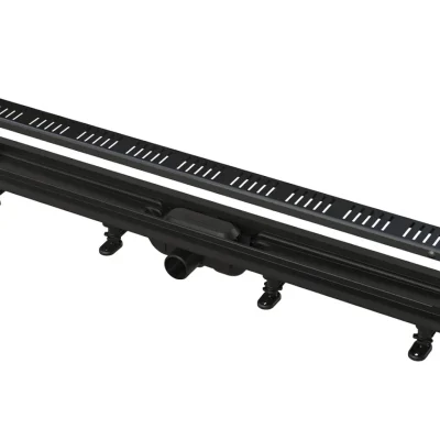 Alcadrain dušas notekas - dušas tekne Simple 65 cm, ar apmali perforētam režģim, ar režģi, matēti melna APZ10BLACK-650M