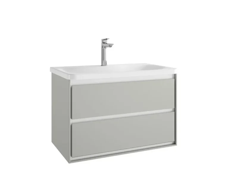 Ideal Standard Connect Air - izlietnes skapītis 80x44x52 cm, 2 atvilktnes, gaiši pelēks spīdīgs/balts matēts E0819EQ