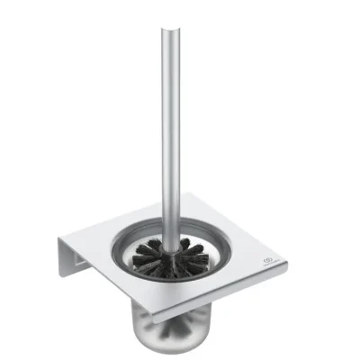Ideal Standard ALU+ - pie sienas montējama WC birste ar turētāju, matēts stikls/sudrabs BD593SI