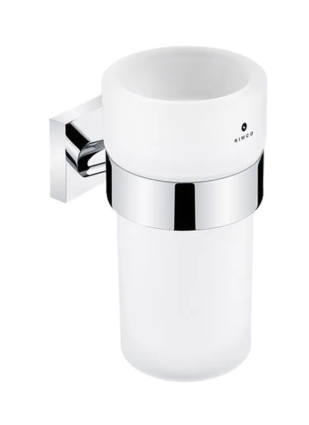 Nimco Keira - zobu birstes glāze ar turētāju, piena stikls / hroms KE 22058W-26