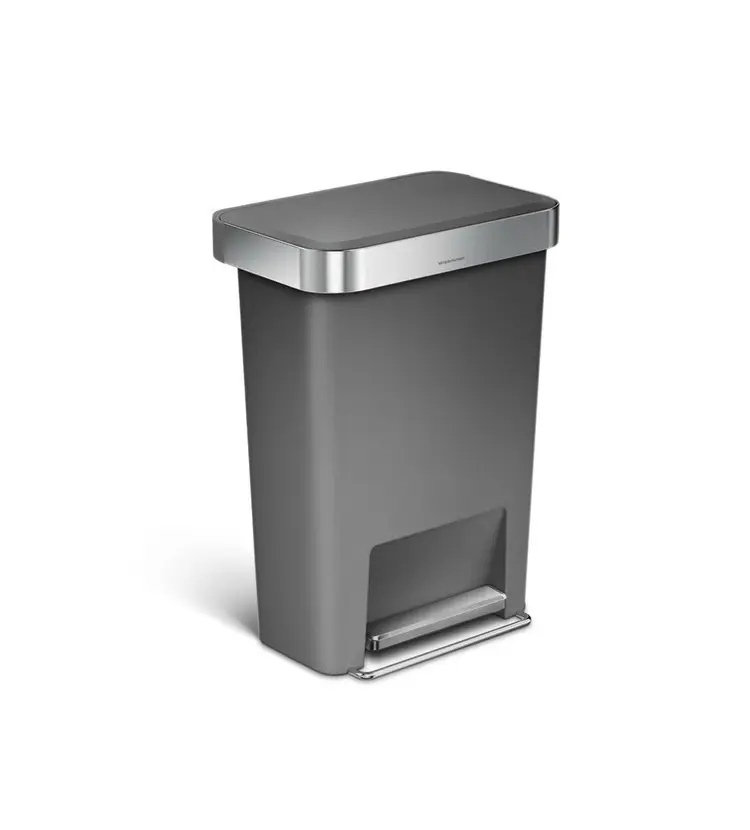 Simplehuman atkritumu tvertne - atkritumu spainis 45 l, ar maisu turētāju, nerūsējošais tērauds/pelēks CW1386CB