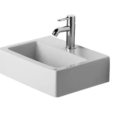 Duravit Vero - rokas izlietne Med 45x35 cm, bez pārplūdes, ar jaucējkrāna caurumu, Alpu balts 07044500411