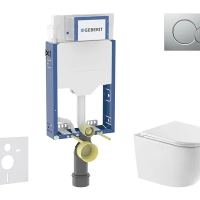Geberit Kombifix - komplekts ar priekšsienas elementu, WC Oudee ar SoftClose sēdekli un Sigma01 vadības plati, hroms matēts lakots SANI15CA2106