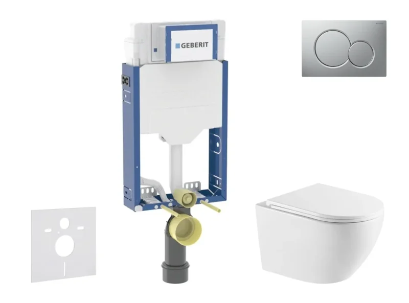 Geberit Kombifix - komplekts ar priekšsienas elementu, WC Oudee ar SoftClose sēdekli un Sigma01 vadības plati, hroms matēts lakots SANI15CA2106