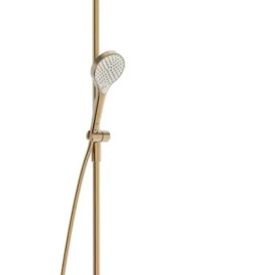 Hansa Viva - dušas komplekts ar termostatu, diametrs 25 cm, 3 strūklas veidi, birstēta bronza 6515920181