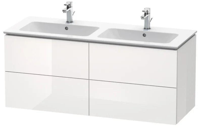Duravit L-Cube - izlietnes skapītis 55x129x48 cm, 4 atvilktnes, balts spīdīgs LC625902222