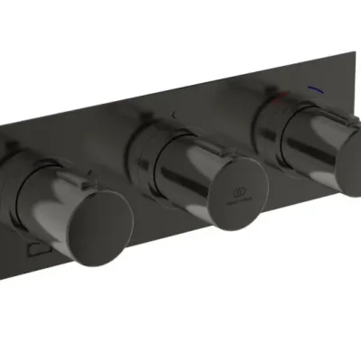 Ideal Standard Ceratherm C100 - zemapmetuma termostata dušas maisītājs, 3 patērētājiem, ar pamatkorpusu, Magnetic Grey A7664A5