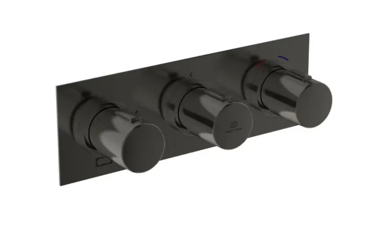 Ideal Standard Ceratherm C100 - zemapmetuma termostata dušas maisītājs, 3 patērētājiem, ar pamatkorpusu, Magnetic Grey A7664A5