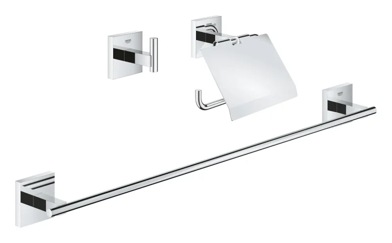 Grohe QuickFix Start Cube - vannas istabas aksesuāru komplekts 3 in 1, hromēts 41124000