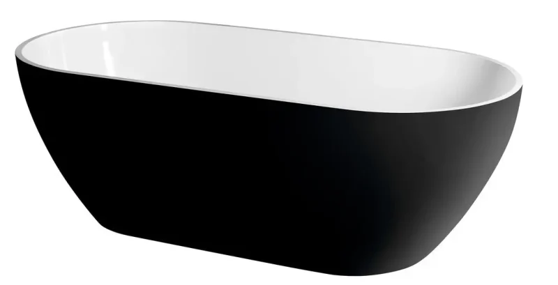 Polysan vannas - Brīvi stāvoša vanna Reduta, 171x81x46 cm, melna/balta 72973