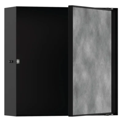 Hansgrohe XtraStoris Rock - sienas niša ar durtiņām, 30x30x10 cm, matēti melna 56085670