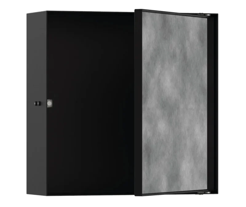 Hansgrohe XtraStoris Rock - sienas niša ar durtiņām, 30x30x10 cm, matēti melna 56085670