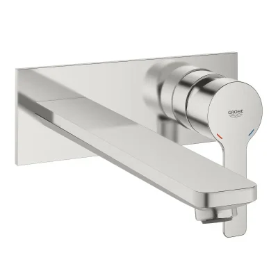 Grohe Lineare - izlietnes maisītājs L - zemapmetuma, 2 caurumu montāža, SuperSteel 23444DC1