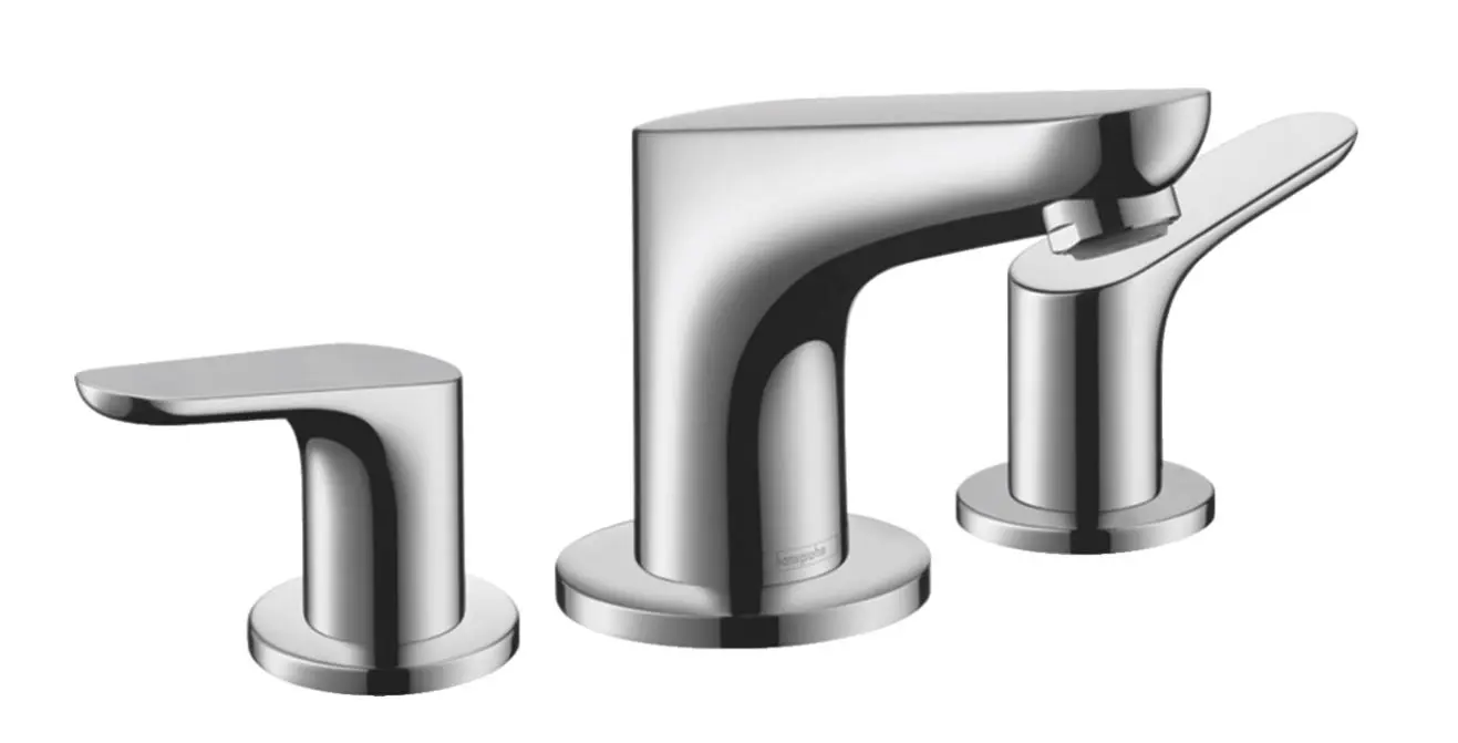 Hansgrohe Focus E2 - Izlietnes maisītājs 100, 3 caurumu montāža, ar noteces komplektu un ekscentru, hroms 31937000