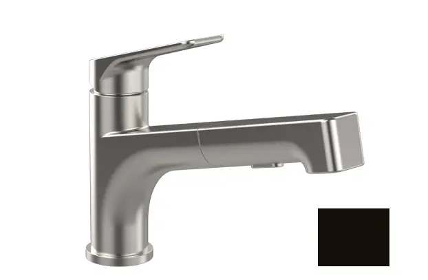 Villeroy & Boch Junis Shower - virtuves izlietnes maisītājs ar izvelkamu dušu, melns matēts 92810006