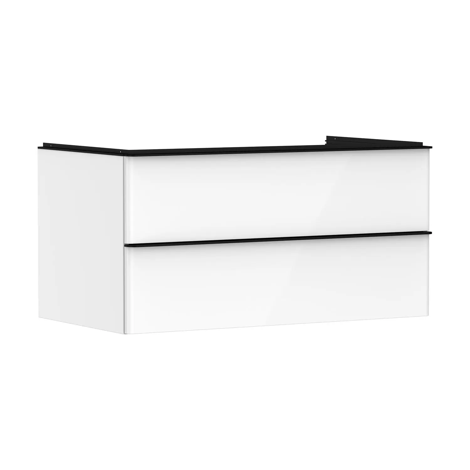 Hansgrohe Xelu Q - izlietnes apakškabinets, 50x98x55 cm, 2 atvilktnes, balts spīdīgs/matēti melns 54078670