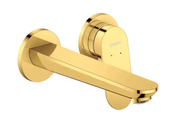 Duravit Wave - zemapmetuma izlietnes maisītājs, 2 caurumu montāža, zelts WA1070004034