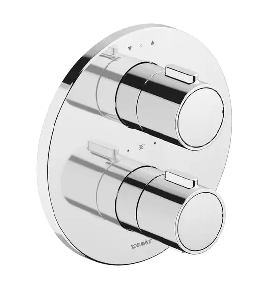 Duravit - zemapmetuma termostata maisītājs 2 patērētājiem, ar montāžas korpusu, hroms TH4200008010