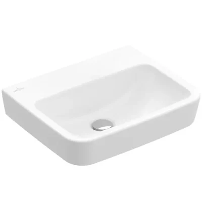 Villeroy & Boch O.novo - rokas izlietne 45x37 cm, bez pārplūdes, 1 jaucējkrāna caurums, Alpu balts 43444801