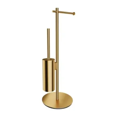OMNIRES Modern Project - tualetes papīra un WC birstes turētājs, birstēts zelts MP60810GLB