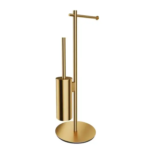 OMNIRES Modern Project - tualetes papīra un WC birstes turētājs, birstēts zelts MP60810GLB