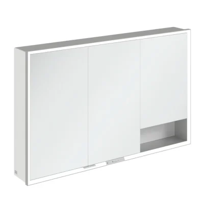 Villeroy & Boch My View+ - spoguļskapītis ar LED apgaismojumu 120x75x17 cm, 3 durvis, balts/pelēks A48112VE