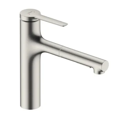 Hansgrohe Zesis M33 - virtuves izlietnes maisītājs 160, ar izvelkamu dušu ar pārslēdzēju, dizaina nerūsējošais tērauds 74801800