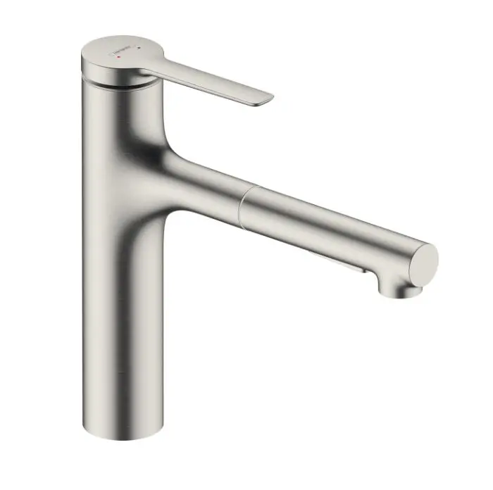 Hansgrohe Zesis M33 - virtuves izlietnes maisītājs 160, ar izvelkamu dušu ar pārslēdzēju, dizaina nerūsējošais tērauds 74801800