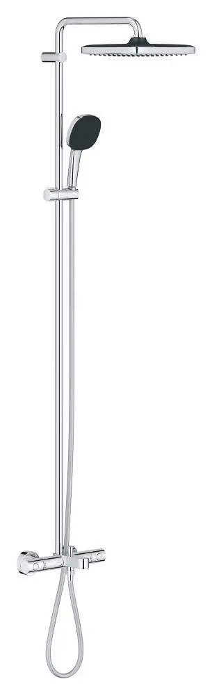 Grohe Vitalio Comfort - dušas komplekts ar vannas termostatu, 25x25 cm, 2 strūklas veidi, hroms 26984001