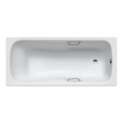 Kaldewei Advantage - Taisnstūra vanna Saniform Plus Star 336, 170x75 cm, ar rokturu caurumiem, pilnīga pretslīdes aizsardzība, pērļu efekts, balta 133634013001
