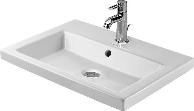 Duravit 2nd floor - izlietne ar pārplūdi, 58x47 cm, balta - 1 jaucējkrāna caurums 0347600000